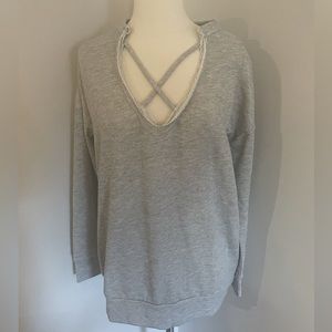 Cherish Criss Cross Neck Sweatshirt - SIZE LARGE
